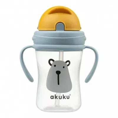 Akuku gertuvė su šiaudeliu, 300ml, su dviem rankenėlėmis, BEAR A0203
