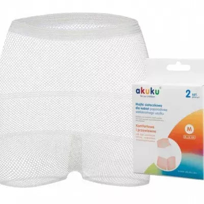 Akuku daugkartinės tinklinės kelnaitės po gimdymo, dydis - M, 2 vnt. А0233
