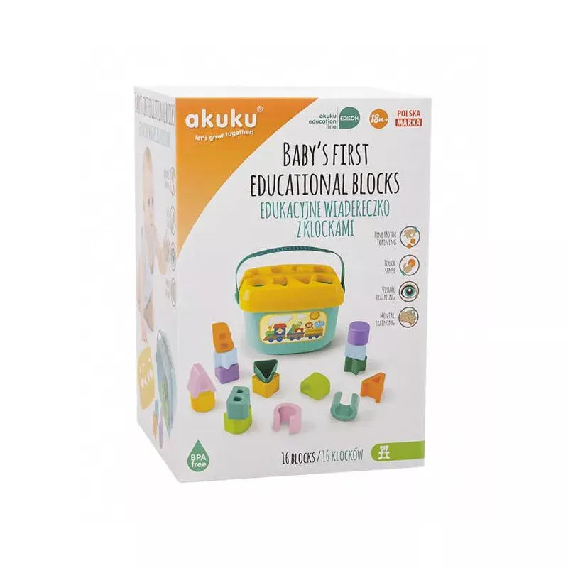 Akuku edukacinės kaladėlės, 16 vnt., A0459
