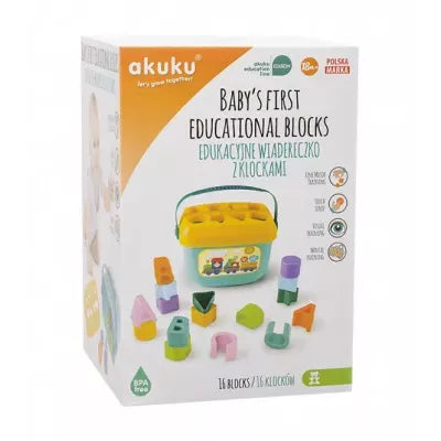 Akuku edukacinės kaladėlės, 16 vnt., A0459