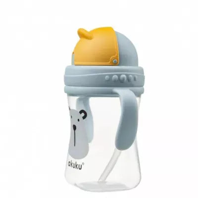 Akuku gertuvė su šiaudeliu, 300ml, su dviem rankenėlėmis, BEAR A0203