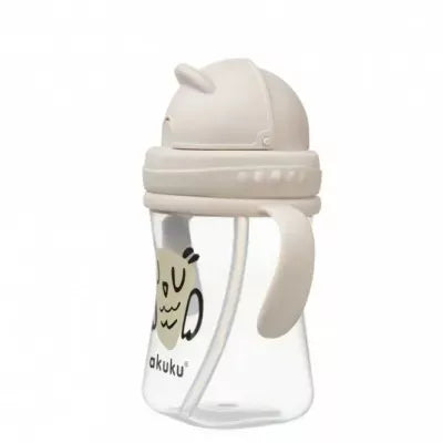 Akuku gertuvė su šiaudeliu, 300ml, su dviem rankenėlėmis, OWL A0204