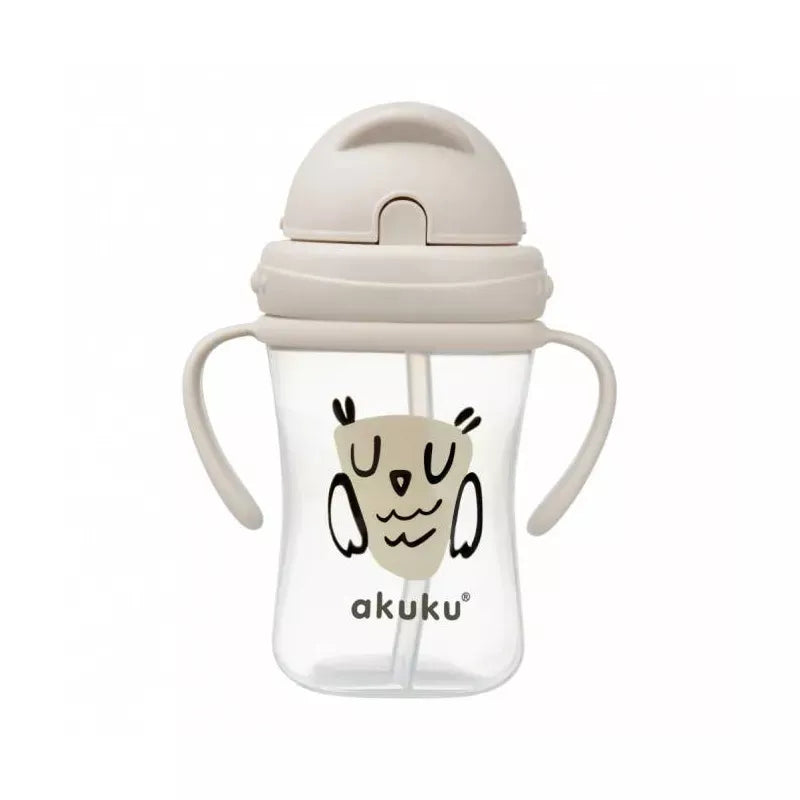 Akuku gertuvė su šiaudeliu, 300ml, su dviem rankenėlėmis, OWL A0204