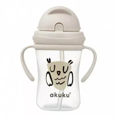 Akuku gertuvė su šiaudeliu, 300ml, su dviem rankenėlėmis, OWL A0204