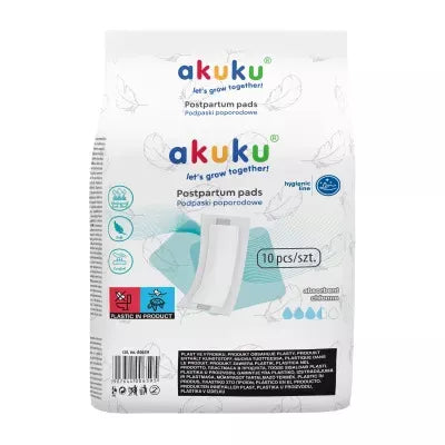 Akuku higieniniai įklotai po gimdymo, 10 vnt., A0659