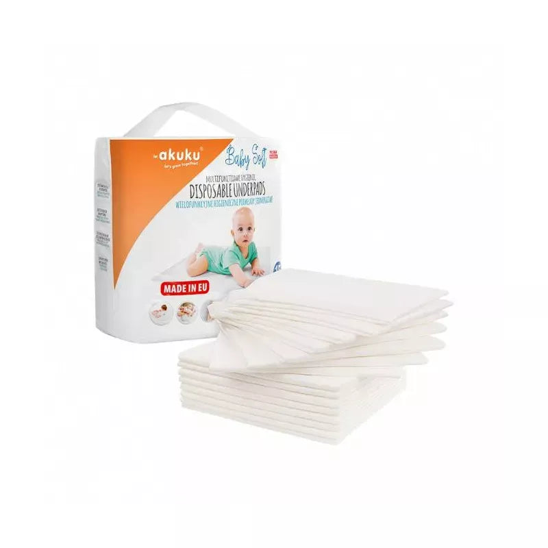 Akuku kūdikio pervystymo paklotai SOFT, 40x60, 15 vnt., A0500