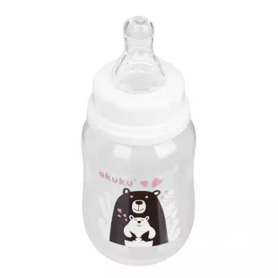 Akuku maitinimo buteliukas 125 ml su silikoniniu žinduku, А0004_Grey
