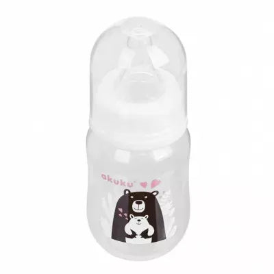 Akuku maitinimo buteliukas 125 ml su silikoniniu žinduku, А0004_Grey