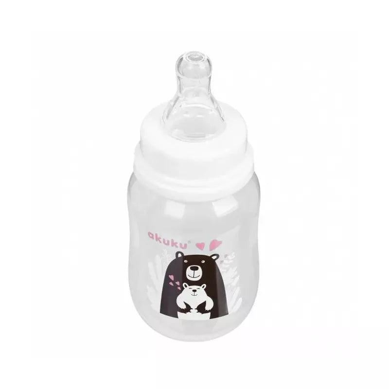 Akuku maitinimo buteliukas 125 ml su silikoniniu žinduku, А0004_Grey