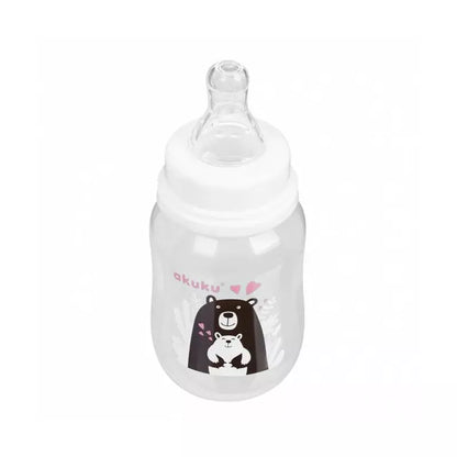 Akuku maitinimo buteliukas 125 ml su silikoniniu žinduku, А0004_Grey