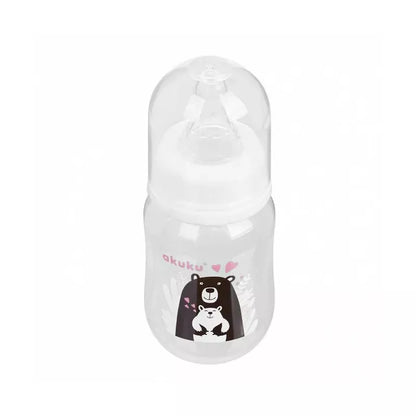 Akuku maitinimo buteliukas 125 ml su silikoniniu žinduku, А0004_Grey