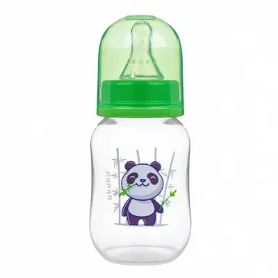 Akuku maitinimo buteliukas 125 ml su silikoniniu žinduku, А0104_Green