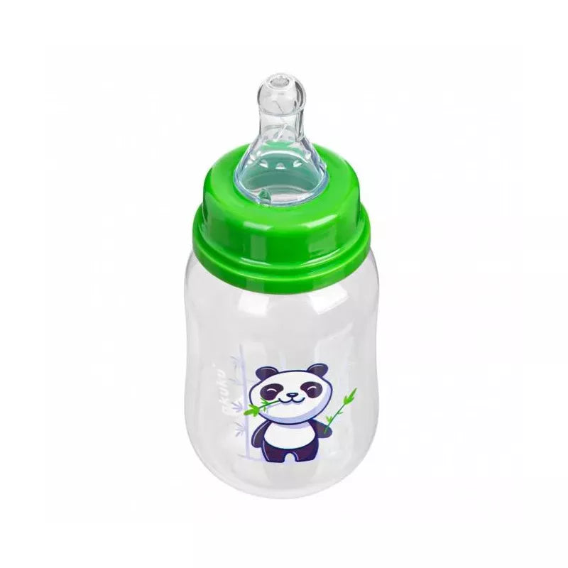 Akuku maitinimo buteliukas 125 ml su silikoniniu žinduku, А0104_Green