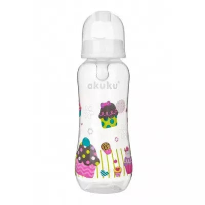 Akuku maitinimo buteliukas 250 ml. su silikoniniu žinduku,  А0005
