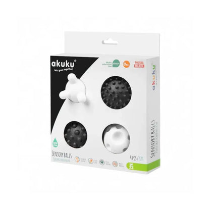 Akuku minkšti sensoriniai kamuoliukai, 4 vnt., Black/white A0469