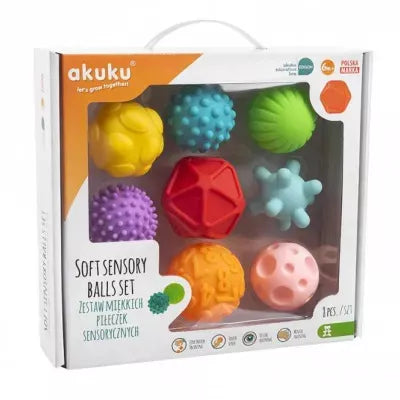 Akuku minkšti sensoriniai kamuoliukai, 8 vnt., A0452