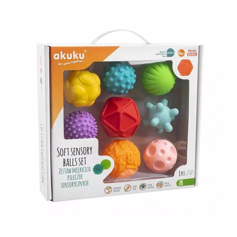 Akuku minkšti sensoriniai kamuoliukai, 8 vnt., A0452