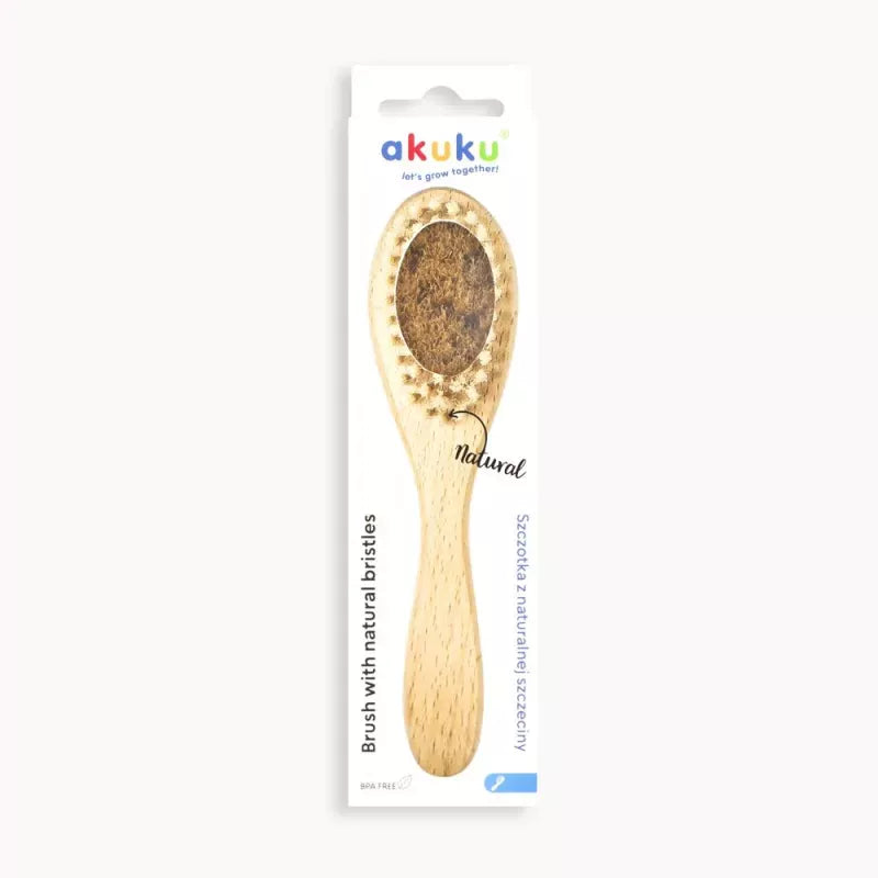 Akuku naturalių šerių medinis šepetys, A0669