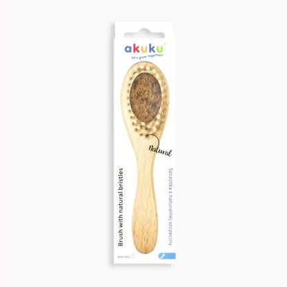 Akuku naturalių šerių medinis šepetys, A0669