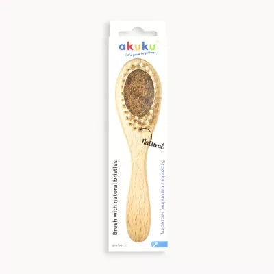 Akuku naturalių šerių medinis šepetys, A0669