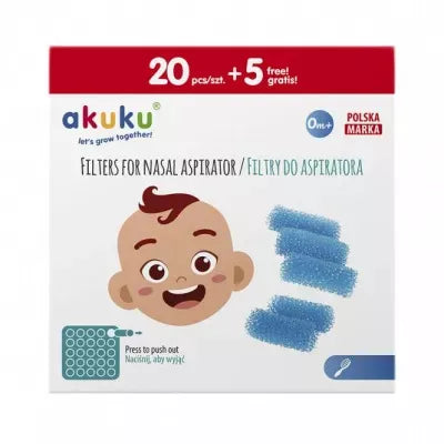 Akuku nosies siurbtuko/aspiratoriaus filtrai, 25 vnt. A0037