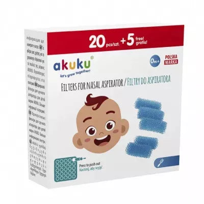 Akuku nosies siurbtuko/aspiratoriaus filtrai, 25 vnt. A0037