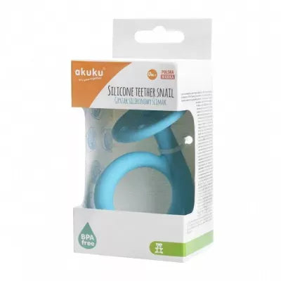 Akuku silikoninis kramtukas SNAIL, guminis masažuoklis, A0114_BLUE
