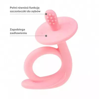 Akuku silikoninis kramtukas SNAIL, guminis masažuoklis, A0115_PINK