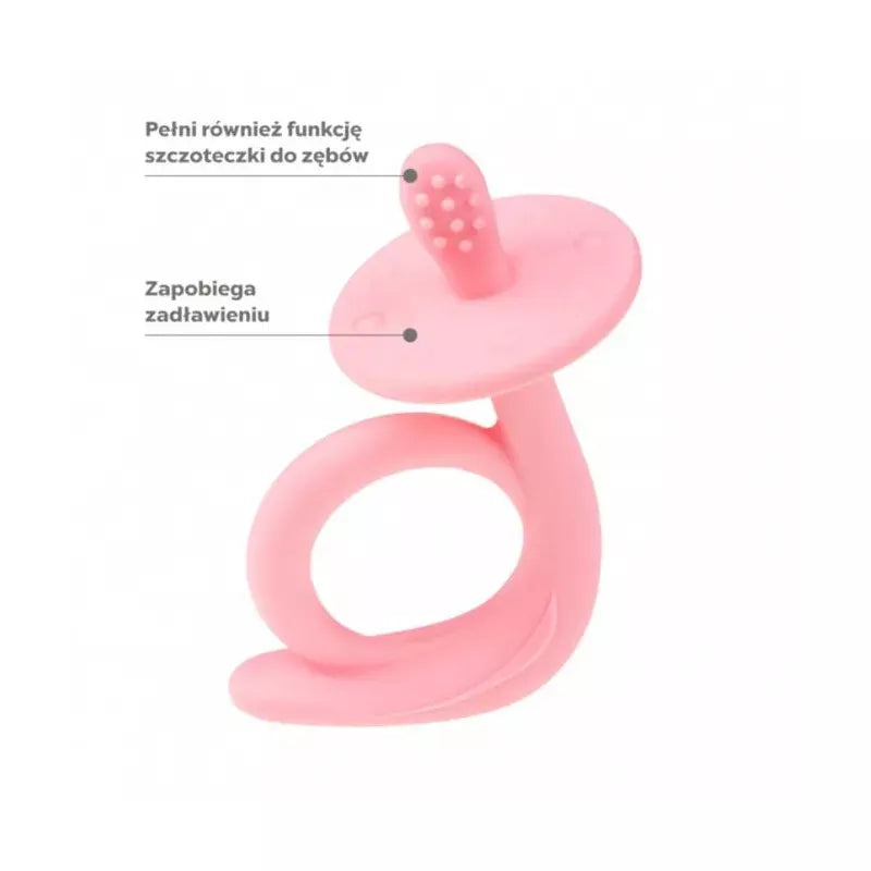 Akuku silikoninis kramtukas SNAIL, guminis masažuoklis, A0115_PINK