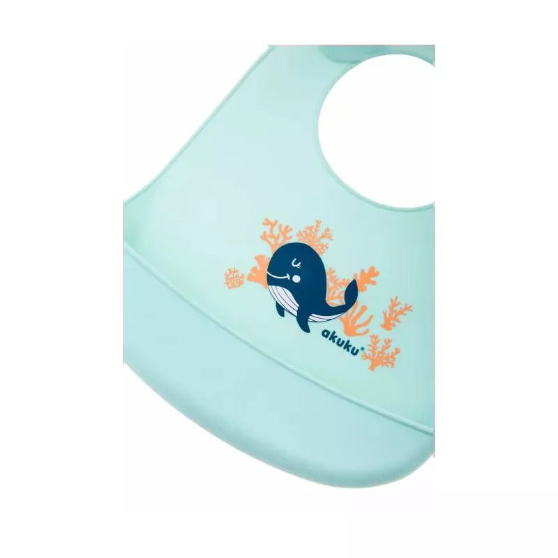 Akuku silikoninis seilinukas su kišenėle, Whale, A0505