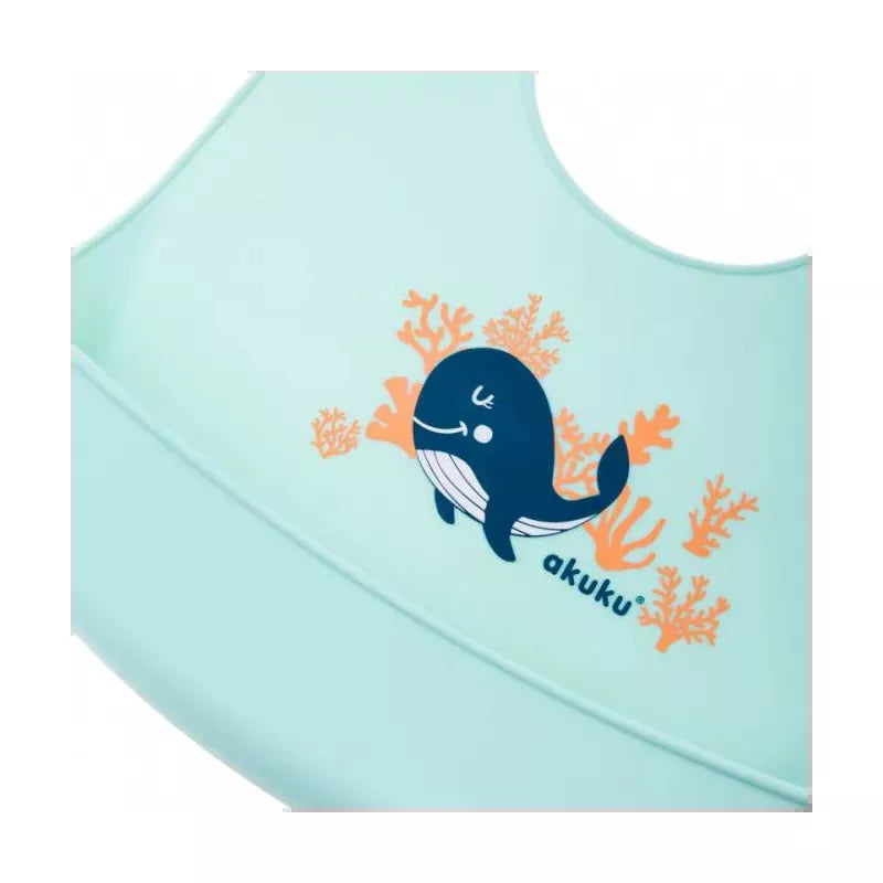 Akuku silikoninis seilinukas su kišenėle, Whale, A0505