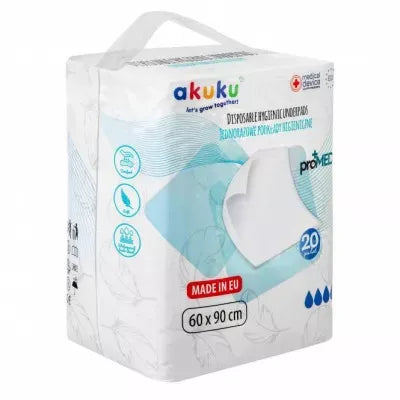 Akuku vienkartiniai higieniniai paklotai proMED, 60x90cm, 20 vnt. A0144