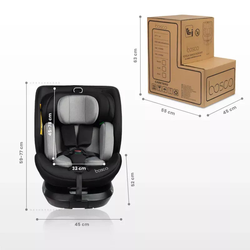 Autokėdutė Caretero Bosco I-size 0-36 kg., 360°, Olive