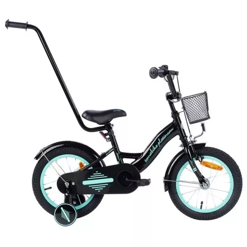 Dviratukas TOMABIKE "PLATINUM" 14, BLACK / TURKUS