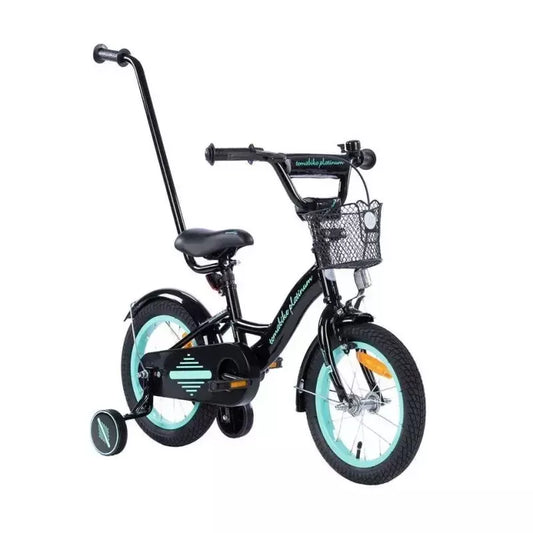 Dviratukas TOMABIKE "PLATINUM" 14, BLACK / TURKUS