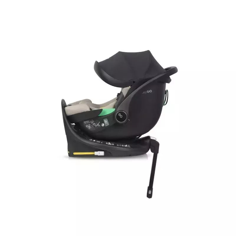 Pasisukanti autokėdutė su isofix baze Easy go Buz Pro I-size 0-13, Taupe