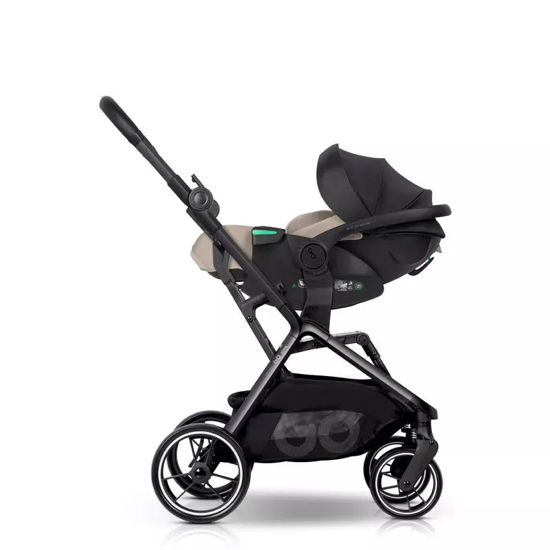 Pasisukanti, gulima autokėdutė su isofix baze Easy go Buz Pro Xtd I-size 0-13, Taupe