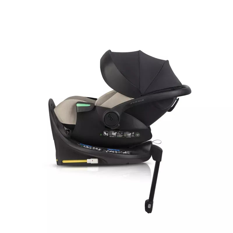 Pasisukanti, gulima autokėdutė su isofix baze Easy go Buz Pro Xtd I-size 0-13, Taupe