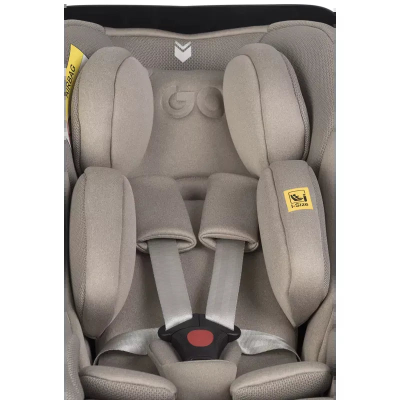 Pasisukanti, gulima autokėdutė su isofix baze Easy go Buz Pro Xtd I-size 0-13, Taupe