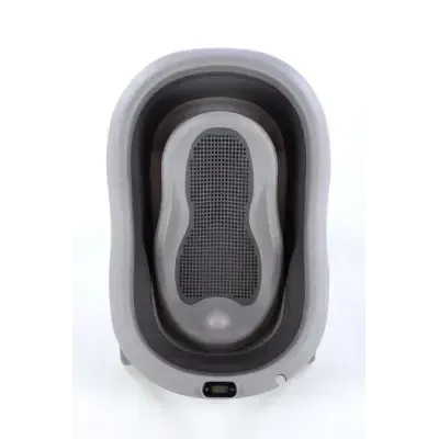 Sulankstoma vonia Bath & Care su termometru ir gultuku, Dark grey